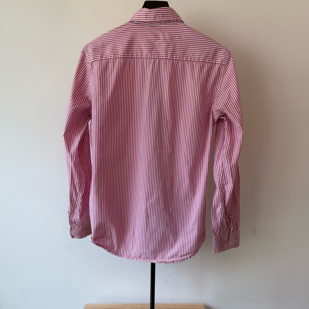 VTG American Eagle Y2K Preppy Pink Striped Button Down Shirt Old Money - Picture 2 of 9